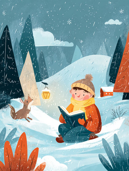 Иллюстрация к зимним сказкам для детей