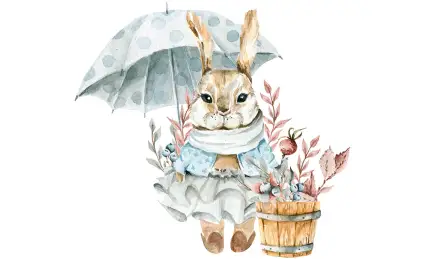 Зайчик и зонтик
