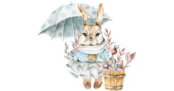 Зайчик и зонтик