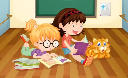 Две девочки и котенок