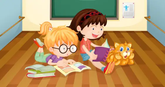 Две девочки и котенок