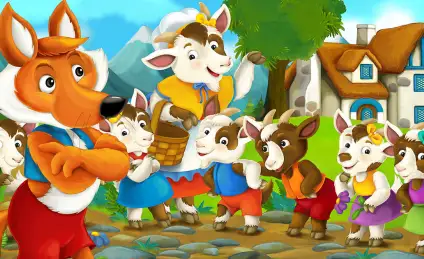 Коза, козлята и серый волк