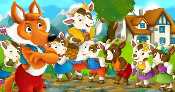 Коза, козлята и серый волк