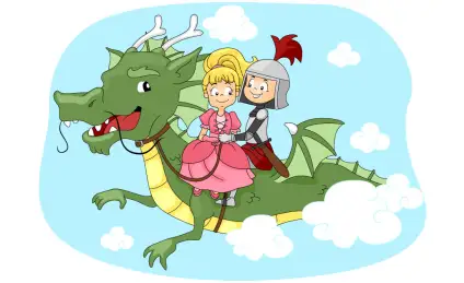 Сказка про любопытного дракона, смелого рыцаря и красивую принцессу