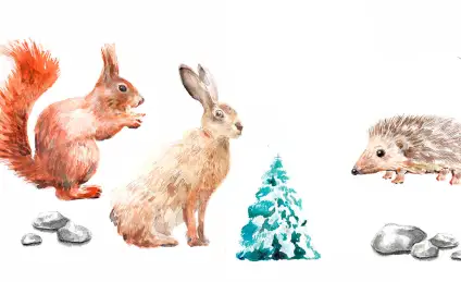 Сказка про зверят, которые играли в снежки