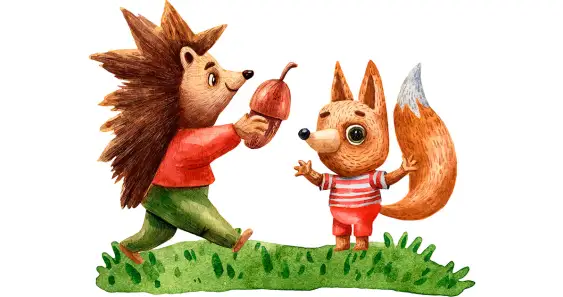 Про сонного ёжика и лису-торопыгу