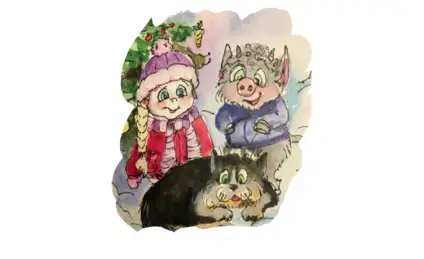 Добрая Баба-Яга, чертёнок, Настя и сказочное Новогодье