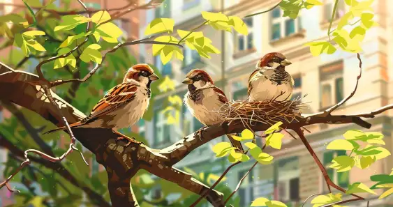 Три отважных воробья