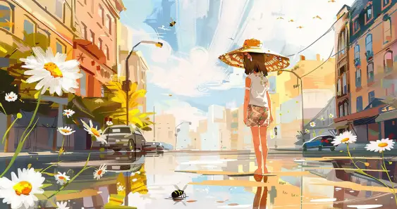 История мадам Шляпкиной, или как наглый шмель ромашки перепутал