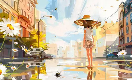 История мадам Шляпкиной, или как наглый шмель ромашки перепутал