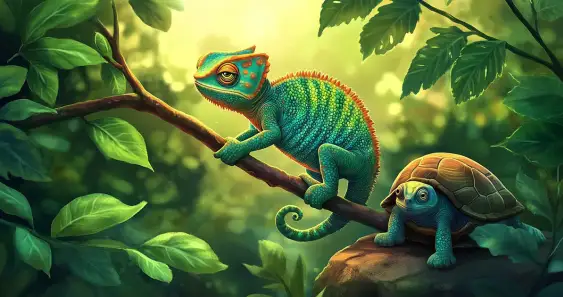Сказка о хамелеоне, который учился управлять своими цветами