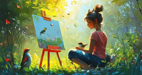 Как художница Майя спасла паркового воробышка, а воробышек спас Майю от чар колдуна Серокола