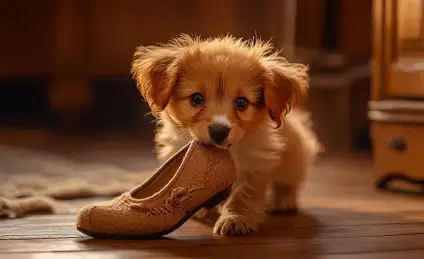 Щенок и старая Тапочка