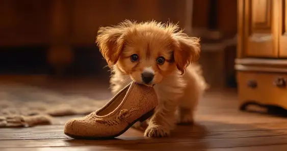 Щенок и старая Тапочка