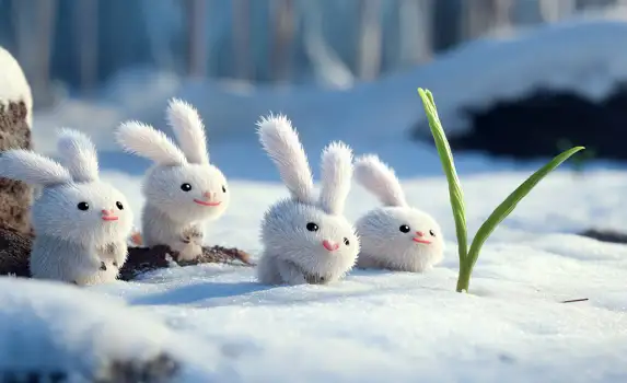Солнце, зайцы и подснежник