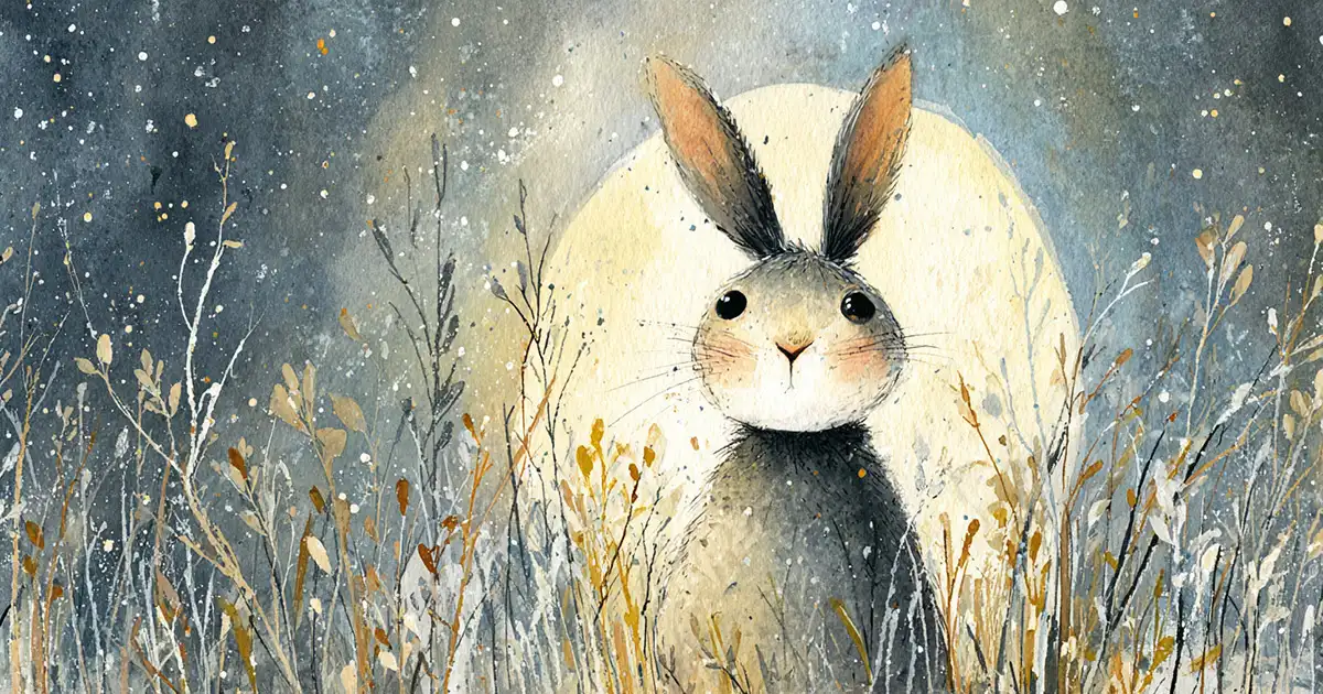 Зайчонок под луной