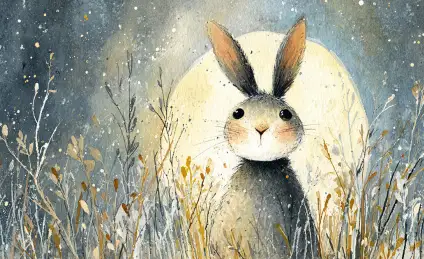 Зайчонок под луной