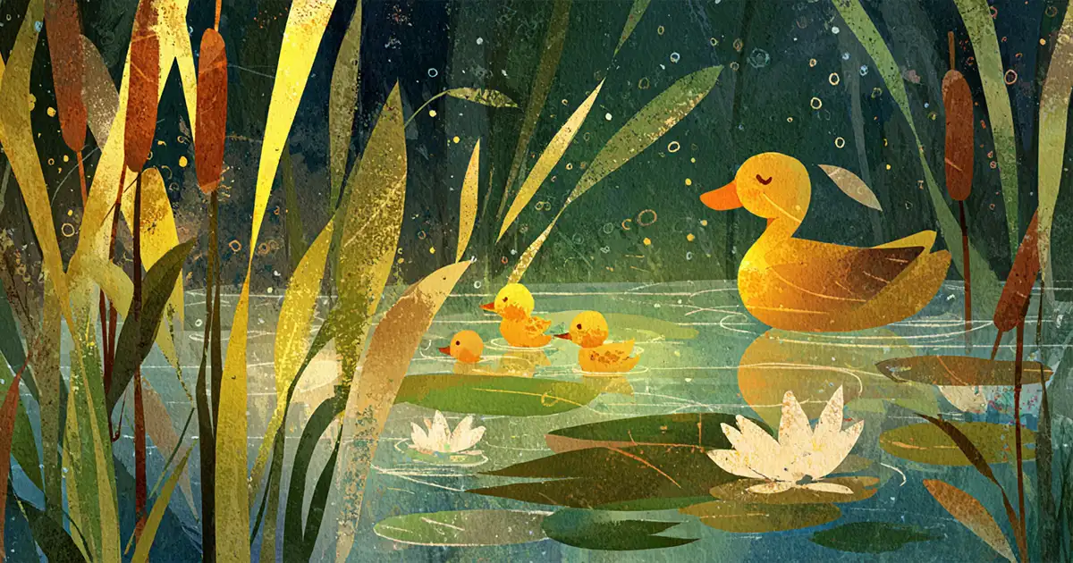 Уточки на тихом пруду