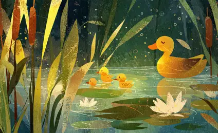 Уточки на тихом пруду