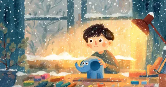 Сказка о мальчике Эльдарчике и синем пластилиновом слонике